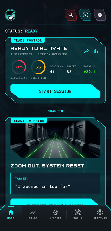 TraderZen app home on phone